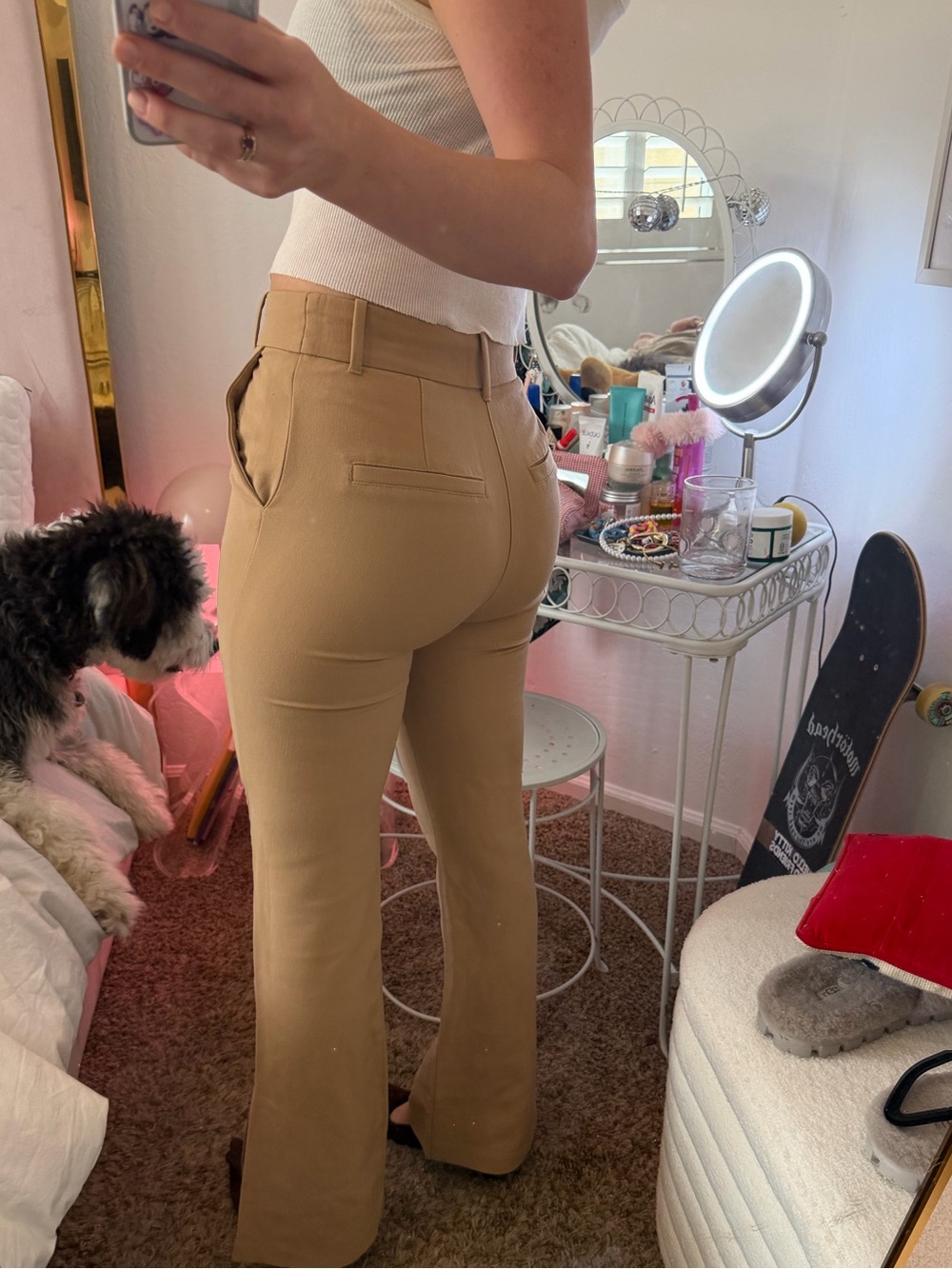 Abercrombie & Fitch Tan Flare Chino Pants